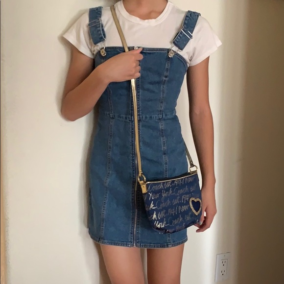 Coach Blue and Gold Crossbody Purse - Picture 3 of 4